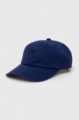 Zdjęcie produktu adidas Originals czapka z daszkiem bawełniana kolor niebieski z aplikacją