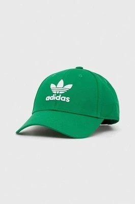 Zdjęcie produktu adidas Originals czapka z daszkiem bawełniana kolor zielony z aplikacją IW1785