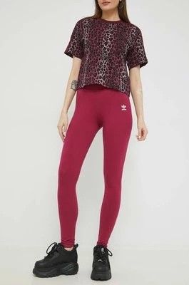 Zdjęcie produktu adidas Originals legginsy damskie kolor fioletowy gładkie