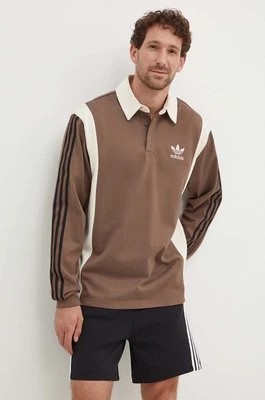 Zdjęcie produktu adidas Originals longsleeve bawełniany kolor brązowy z aplikacją IS1405