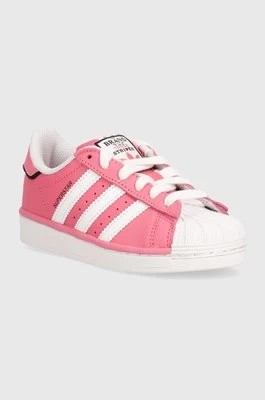 Zdjęcie produktu adidas Originals sneakersy skórzane dziecięce SUPERSTAR kolor różowy