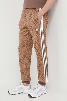 Zdjęcie produktu adidas Originals spodnie dresowe kolor brązowy wzorzyste IS0257