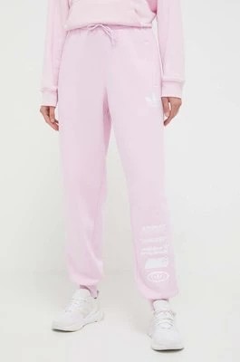 Zdjęcie produktu adidas Originals spodnie dresowe kolor różowy z nadrukiem