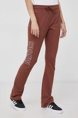 Zdjęcie produktu adidas Originals Spodnie HF6772 damskie kolor brązowy gładkie