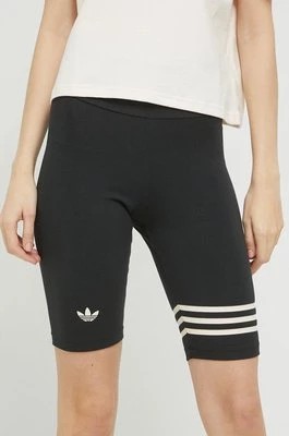 Zdjęcie produktu adidas Originals szorty damskie kolor czarny z nadrukiem high waist