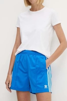 Zdjęcie produktu adidas Originals szorty damskie kolor niebieski z aplikacją high waist IN6282