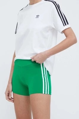 Zdjęcie produktu adidas Originals szorty damskie kolor zielony z aplikacją high waist