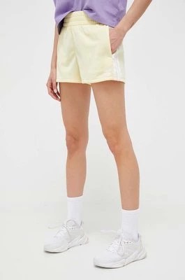 Zdjęcie produktu adidas Originals szorty damskie kolor żółty z aplikacją high waist