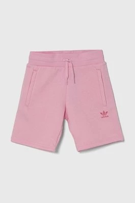 Zdjęcie produktu adidas Originals szorty dziecięce kolor różowy gładkie regulowana talia