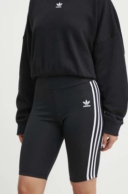 Zdjęcie produktu adidas Originals szorty damskie kolor czarny gładkie medium waist