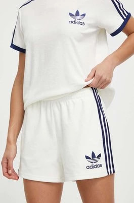 Zdjęcie produktu adidas Originals szorty Terry damskie kolor biały z aplikacją high waist IT9841