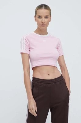 Zdjęcie produktu adidas Originals t-shirt 3-Stripes Baby Tee damski kolor różowy IP0664