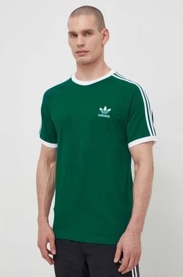 Zdjęcie produktu adidas Originals t-shirt bawełniany 3-Stripes Tee męski kolor zielony z aplikacją IM9387