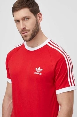 Zdjęcie produktu adidas Originals t-shirt bawełniany Adicolor Classics 3-Stripes kolor czerwony wzorzysty IA4852