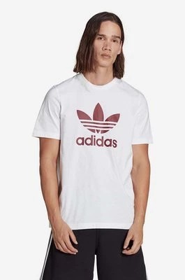 Zdjęcie produktu adidas Originals t-shirt bawełniany Adicolor Classics Trefoil męski kolor biały z nadrukiem IA4812-BIALY
