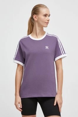 Zdjęcie produktu adidas Originals t-shirt bawełniany damski kolor fioletowy