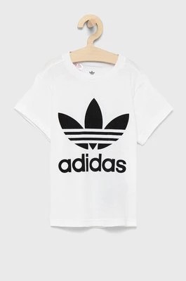 Zdjęcie produktu adidas Originals T-shirt bawełniany dziecięcy H25246 kolor biały z nadrukiem