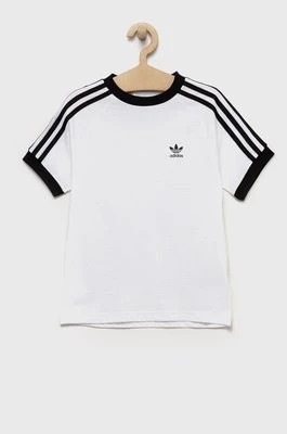 Zdjęcie produktu adidas Originals t-shirt bawełniany dziecięcy kolor biały z nadrukiem