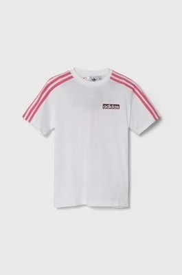 Zdjęcie produktu adidas Originals t-shirt bawełniany dziecięcy kolor biały z nadrukiem
