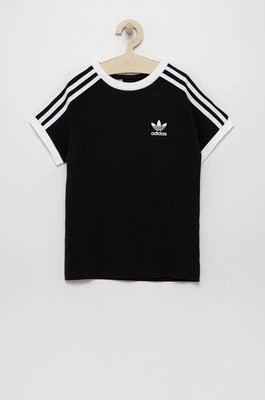 Zdjęcie produktu adidas Originals t-shirt bawełniany dziecięcy kolor czarny z aplikacją