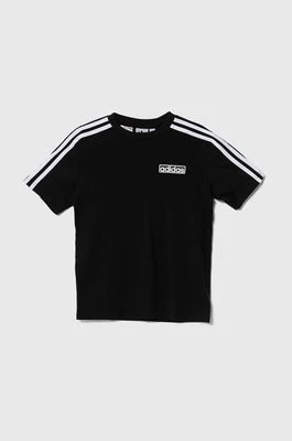 Zdjęcie produktu adidas Originals t-shirt bawełniany dziecięcy kolor czarny z nadrukiem