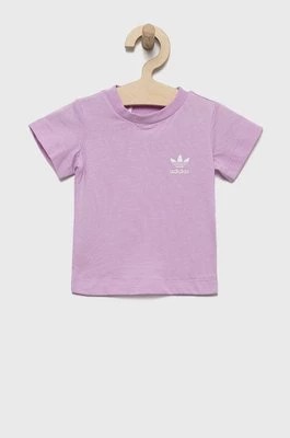 Zdjęcie produktu adidas Originals t-shirt bawełniany dziecięcy kolor fioletowy