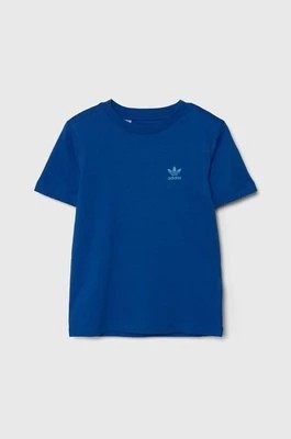 Zdjęcie produktu adidas Originals t-shirt bawełniany dziecięcy kolor niebieski gładki