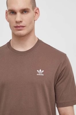 Zdjęcie produktu adidas Originals t-shirt bawełniany Essential Tee męski kolor brązowy z aplikacją IR9688