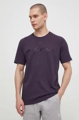 Zdjęcie produktu adidas Originals t-shirt bawełniany Fashion Graphic męski kolor fioletowy gładki IT7493