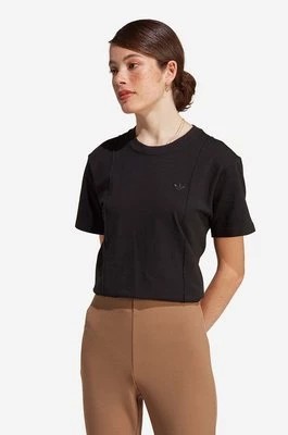 Zdjęcie produktu adidas Originals t-shirt bawełniany IC5277 kolor czarny gładki IC5277-CZARNY