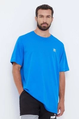 Zdjęcie produktu adidas Originals t-shirt bawełniany kolor niebieski z aplikacją