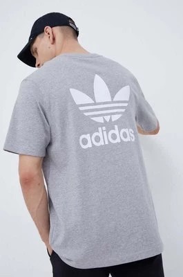 Zdjęcie produktu adidas Originals t-shirt bawełniany kolor szary z aplikacją