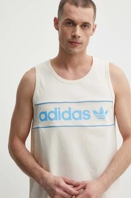 Zdjęcie produktu adidas Originals t-shirt bawełniany męski kolor beżowy IU0191