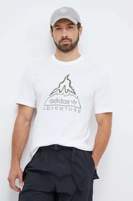 Zdjęcie produktu adidas Originals t-shirt bawełniany męski kolor beżowy z nadrukiem