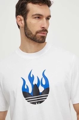 Zdjęcie produktu adidas Originals t-shirt bawełniany męski kolor biały z nadrukiem IS2944