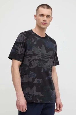 Zdjęcie produktu adidas Originals t-shirt bawełniany męski kolor czarny wzorzysty IS2892