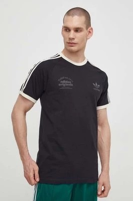 Zdjęcie produktu adidas Originals t-shirt bawełniany męski kolor czarny z aplikacją IS1413