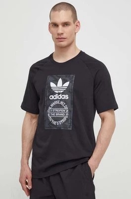 Zdjęcie produktu adidas Originals t-shirt bawełniany męski kolor czarny z nadrukiem IS0236