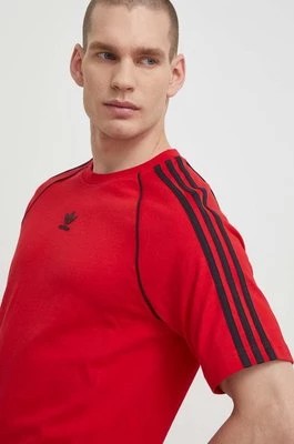 Zdjęcie produktu adidas Originals t-shirt bawełniany męski kolor czerwony z aplikacją IR9449