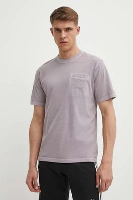 Zdjęcie produktu adidas Originals t-shirt bawełniany męski kolor fioletowy gładki IS1762