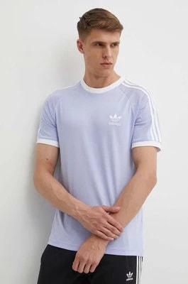 Zdjęcie produktu adidas Originals t-shirt bawełniany męski kolor fioletowy z aplikacją IS0614