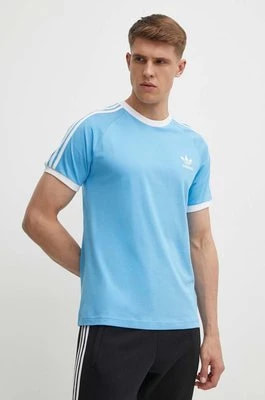 Zdjęcie produktu adidas Originals t-shirt bawełniany męski kolor niebieski z aplikacją IM9392
