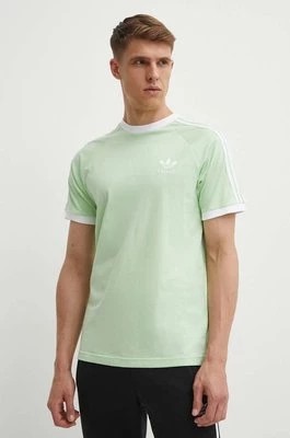 Zdjęcie produktu adidas Originals t-shirt bawełniany męski kolor zielony z aplikacją IM9391