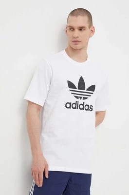 Zdjęcie produktu adidas Originals t-shirt bawełniany Trefoil męski kolor biały z nadrukiem IV5353