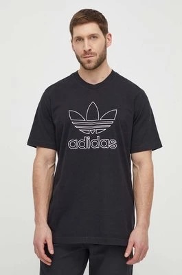 Zdjęcie produktu adidas Originals t-shirt bawełniany Trefoil Tee męski kolor czarny z nadrukiem IU2347