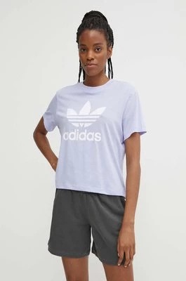 Zdjęcie produktu adidas Originals t-shirt damski kolor fioletowy IN8439