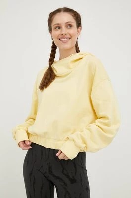 Zdjęcie produktu adidas Performance bluza damska kolor żółty z kapturem gładka