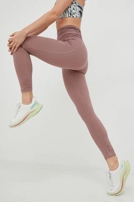 Zdjęcie produktu adidas Performance legginsy do jogi Studio Gathered damskie kolor fioletowy gładkie