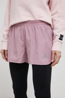 Zdjęcie produktu adidas Performance szorty do biegania HD2810 damskie kolor różowy gładkie high waist