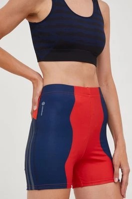 Zdjęcie produktu adidas Performance szorty do biegania Marimekko damskie kolor czerwony wzorzyste high waist